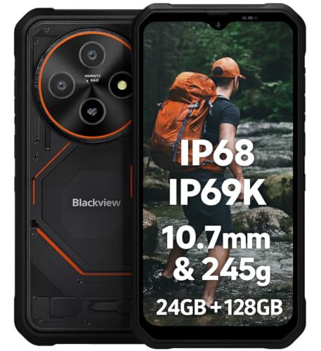 Blackview Fort 2 AI Smartphone Robust Léger, Éditeur de Photos IA, 24Go+128Go, 10,7 mm Ultra-Fin, 16MP+13MP, 6,56'' HD+, Robust Téléphone Étanche...