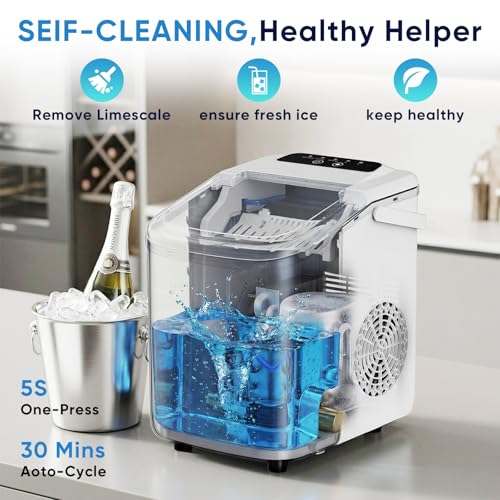 Image of NEWBULIG Countertop Ice Maker with Handle, Portable Ice Machine