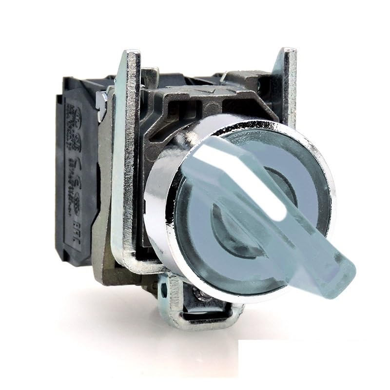 Interrupteur bouton-poussoir lumineux XB4-BK123B5 à 3 positions pour commande industrielle
