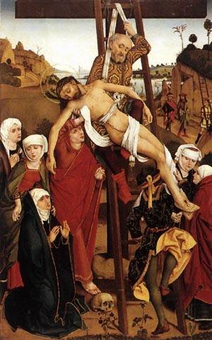 Peinture à l'huile Crucifixion The HDE Altarpiece 1465 tableau Hans Pleydenwurff