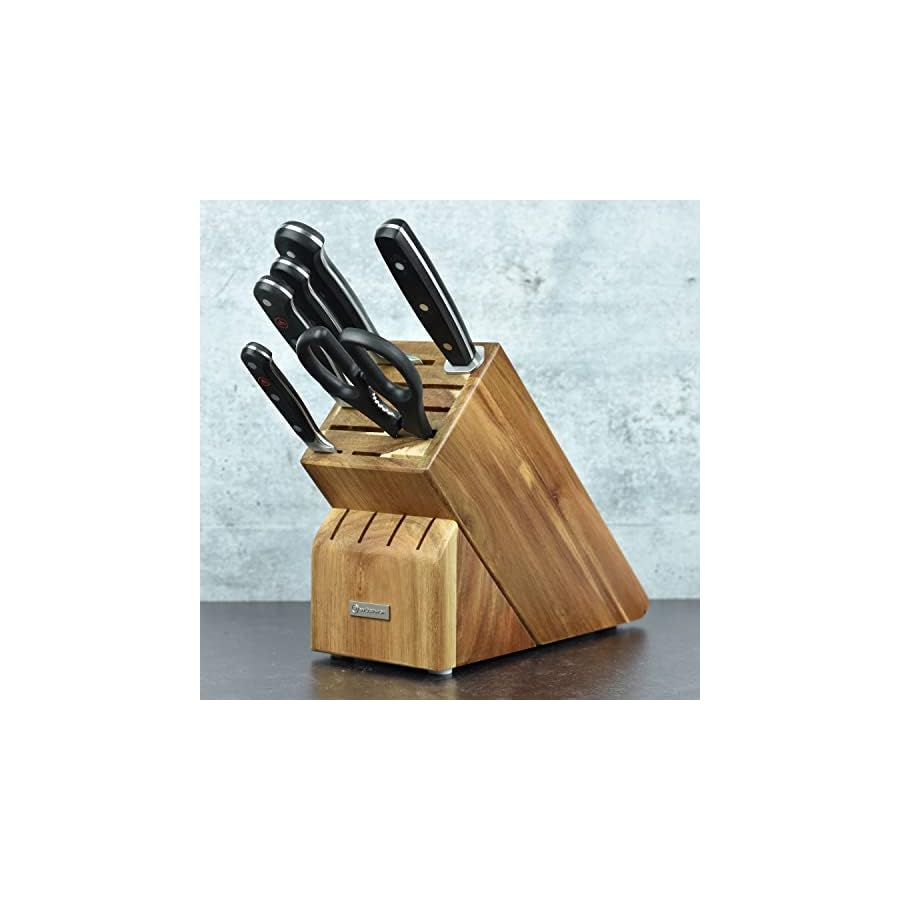 Wusthof-Classic-7-Piece-Knife-Set-with-Acacia-Block Wusthof Classic 7 Piece Knife Set with Acacia Block