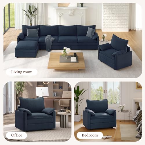 Vesgantti 40" Cloud Couch, Deep Seat Single Sofa, Blue - image 4