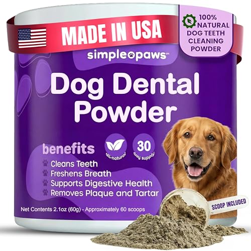 Image of Dog Dental Powder for Teeth Cleaning - Dental Powder for Dogs Teeth | Prevent Dog Bad Breath with Probiotics for Fresh Breath & Oral Health - Chicken Flavored, 60 Scoop Supply
