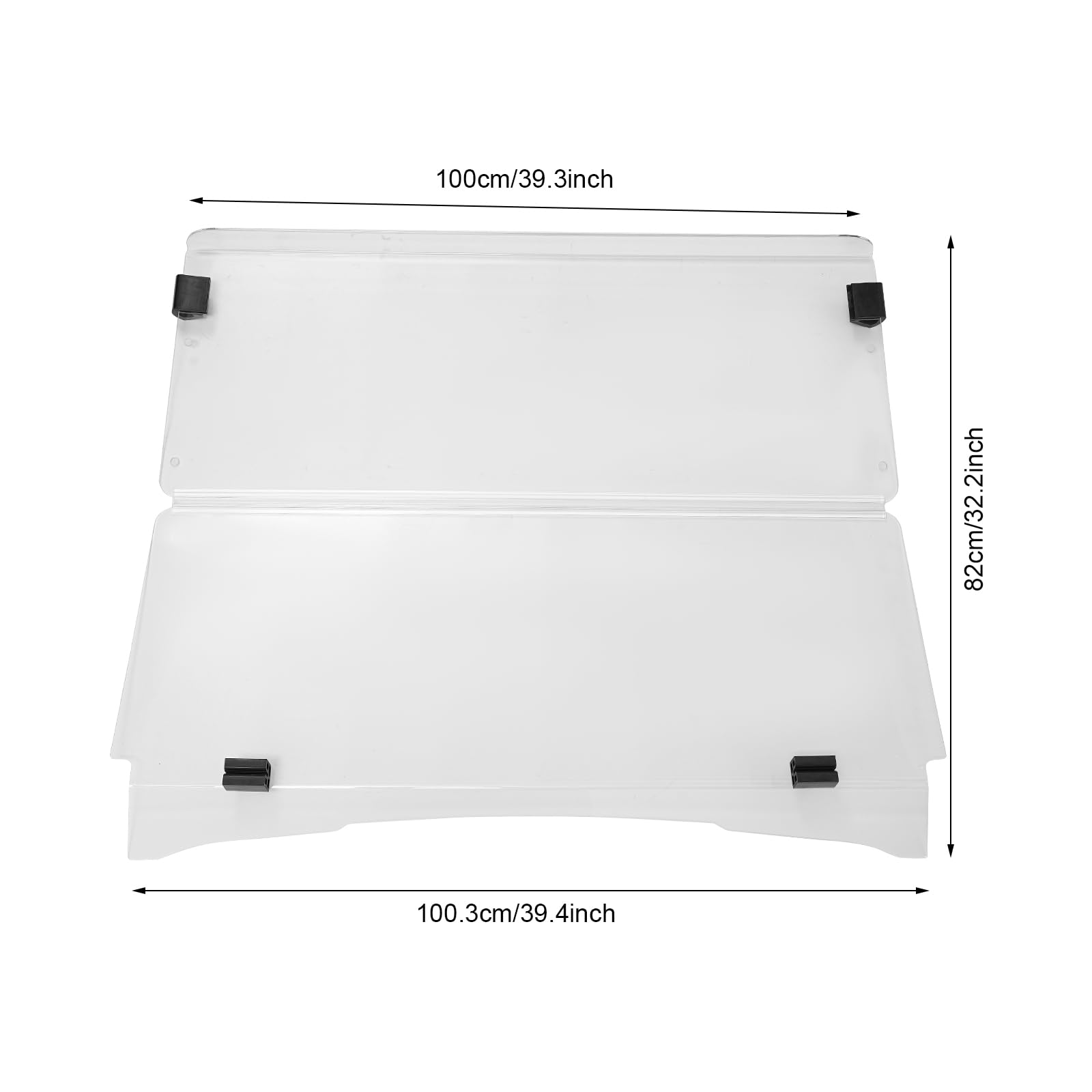 Faltbare Golfwagen-Windschutzscheibe Leichte für Golfwagen 1995-2013 EZGO TXT, Anti-UV und Stoßfest Transparent 100.5*82cm