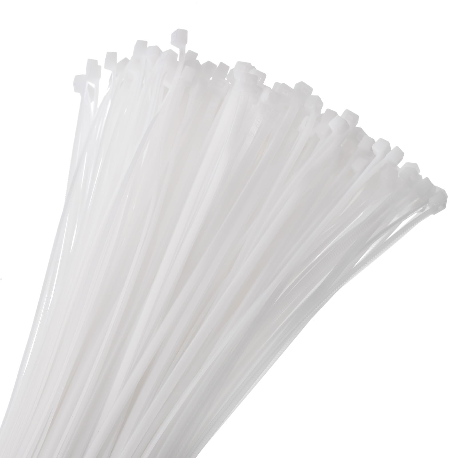 QUARKZMAN 250 Pezzi di Fascette Stringicavo in Nylon Extra Lunghezza da 500 Mm/20" e Resistenza di 49 Libbre 5mm per La Gestione Dei Cavi, Colore Bianco