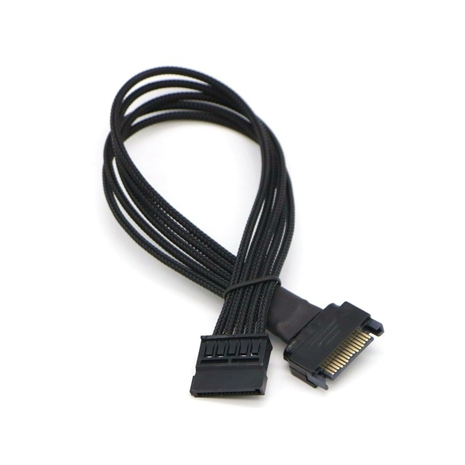 Generico Cavo di prolunga alimentazione con maniche SATA da 15 pin maschio a femmina(40cm,Red)