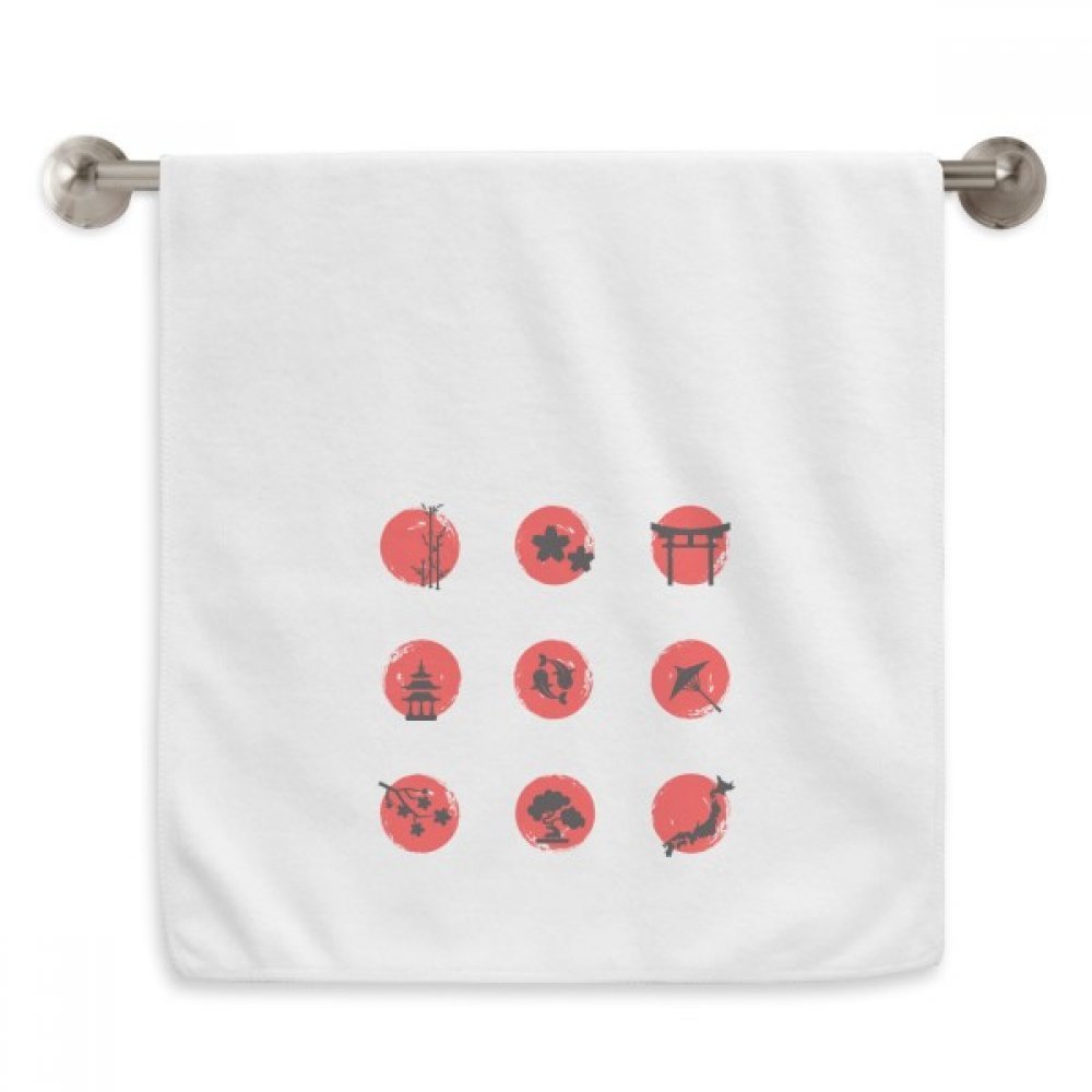 Serviettes moelleuses et débarbouillettes Japon Culture imprimé blanc 13x29"