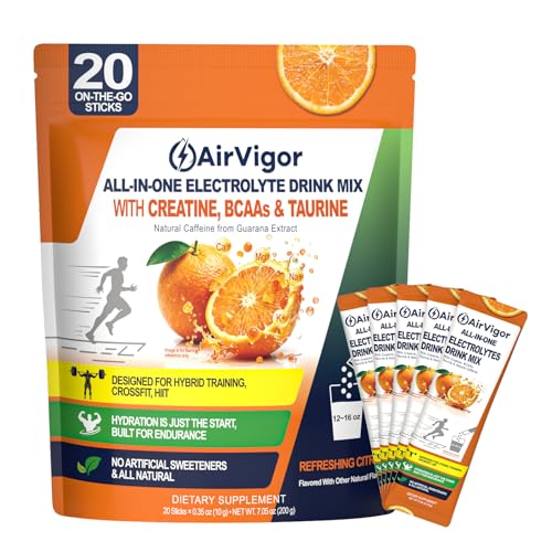 50% Off AirVigor Creatine Electrolyte Pre-Workout Powder - 20 Sticks