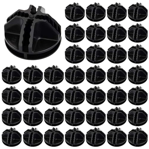 Luabue 40pcs Verbindungsstücke für Steckregalsystem Kunststoff Plastikverbindungsstück für DIY Steckregalsystem Rund Verbinder Steckregal Schwarz Kunststoffstecker für Regale Lagerregale