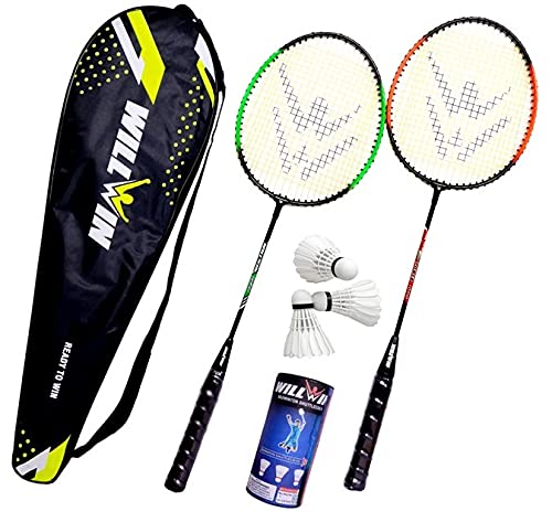 WILLWIN Power1000 badmintion Set of 2 Racquet and 3 Feather Shuttles with Fancy Cover (B092MDRYNF) Amazon Price History, Amazon Price Tracker