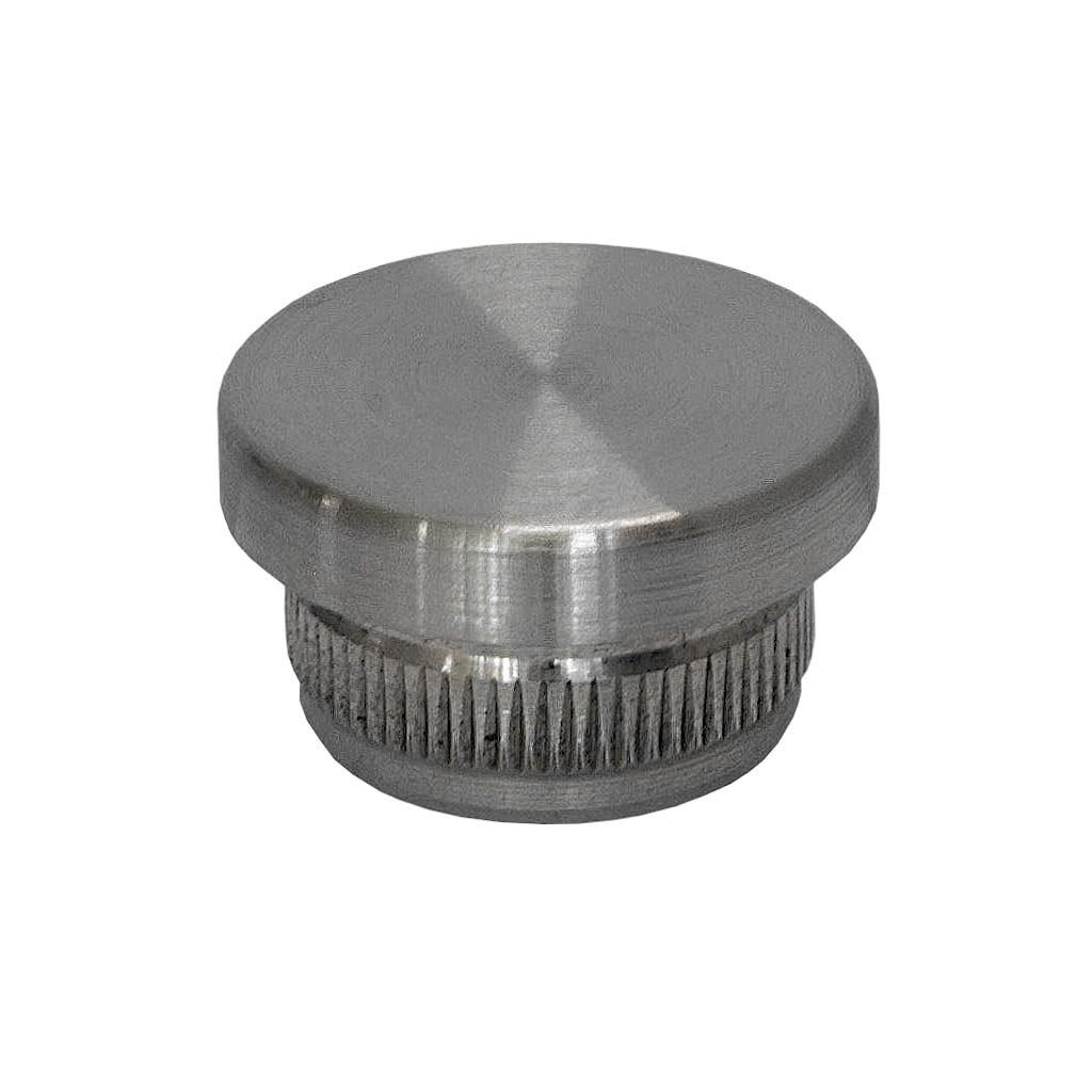 TIBU Bouchon de fin en acier inoxydable V2A pour tuyau Ø 21,3 x 2 mm plat (lot de 10) Bouchons de tuyau en acier inoxydable Obturation Couvercle de fin Tuyau de garde-corps