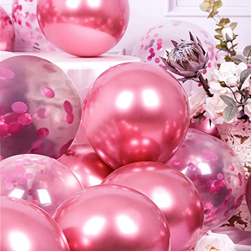 Image of AMFIN Pink Theme Birthday Decorations /Pink Baby Shower Confetti /Birthday Decoration Girl /Anniversary Party Balloons /Welcome Girl Room Decoration /Confetti Decoration Balloons - Pack of 200