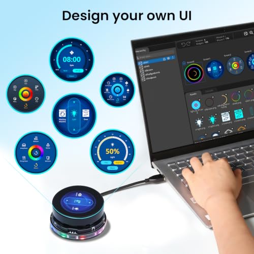 Image of ELECROW 1.46 inch ESP32 Rotary Display 360x360 HMI IPS Round Knob Touch Display