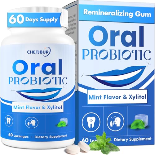 Oral Probiotics, 11 Billion CFU, with M18, A12, Oral Probiotics for Mouth Bad Breath for adults, Dry Mouth, Gum Health & Gum Restore, Chronic Halitosis, Fresh Breath, 60 Lozenges (Mint Flavor)