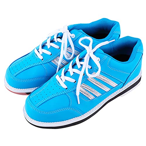 Bowlingschuhe Für Herren Mit 5 Austauschbaren Sohlen – Weiches Leder, Atmungsaktiv & Gedämpft (Schwarz, 44 EU)