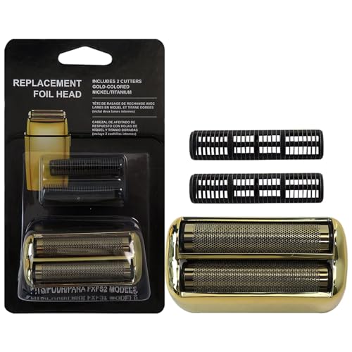 INGQI Upgraded Replacement Foil and Cutters for PRO Double Foil Shaver, Replacement Foil for PRO FXFS2 Shaver, (Gold)