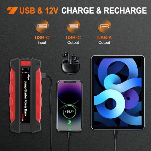 Image of Nilight 1000A Car Battery Jump Starter Up to 6.0L Gas /4.0L Diesel Engines