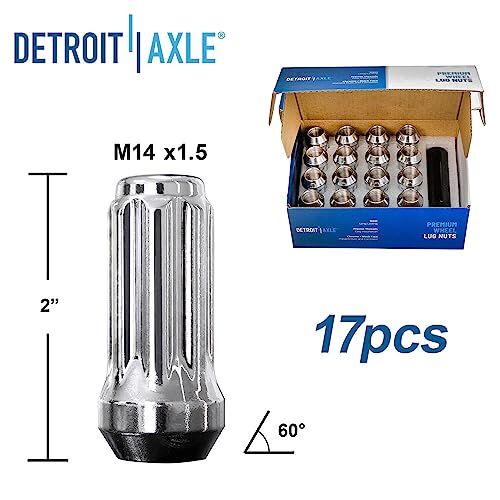 Image of Detroit Axle - Front End Kit for 2001-2004 Chevrolet Silverado GMC Sierra 2500 2001-2006 Silverado Sierra 2500 HD 3500, Control Arms Sway Bars Ball Joints Tie Rods Pitman Idler Arms Wheel Lug Nuts