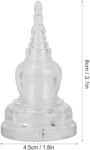 Miniatura 6 de Sarira Stupa - Torre budista, estupa de cristal de 3.1 pulgadas, adornos de estupa de buda, estatua de budismo, estatua de torre budista, pagoda