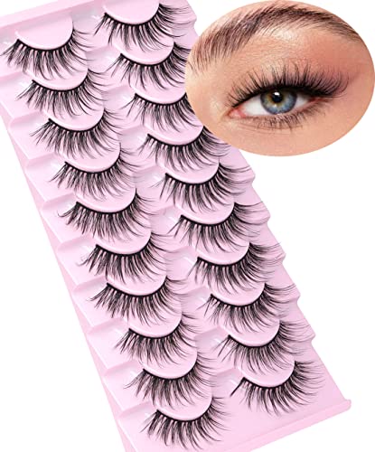 Wispy Lashes 16mm Fluffy Mink Lashes Cat Eye False Eyelashes Natural Look 3D Volume Kiromiro Strip Lashes Pack