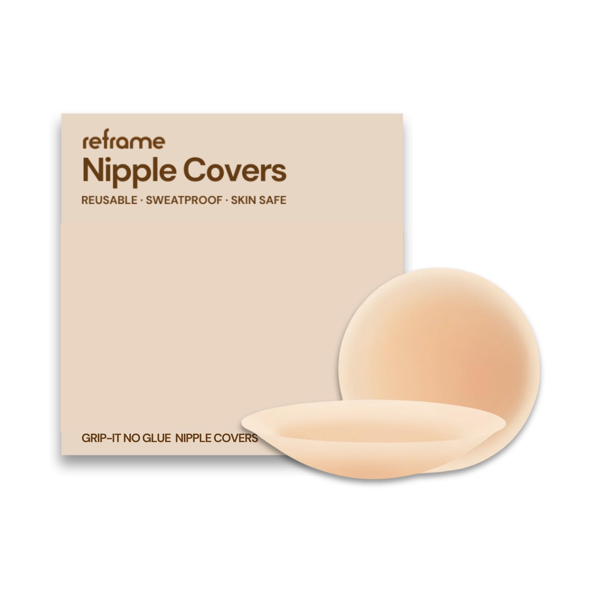 Grip-It No Glue Nipple Covers – Reusable Nipple Pasties for Women (1 Pair) 8cm, 10cm, 13cm Size Options