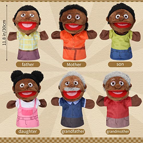 image for Lenwen 6 Pcs Family Hand Puppet Set 11.8 Inch Family Members Puppets w