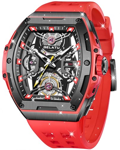 Image of OLEVS Men Automatic Watch Diamond Skeleton Mechanical Original Luxury Self Winding Wrist Watch for Men