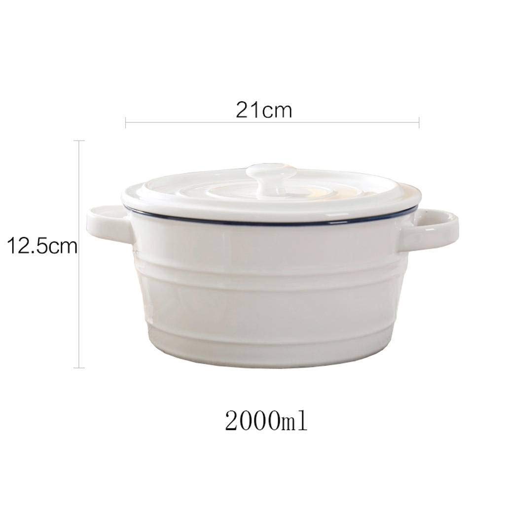 Keramik-Suppenschüsseln mit Griff Instant-Nudeln im japanischen Stil mit Member-White-2000ML