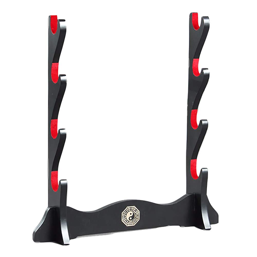 Z-fiber Sword Holder Japanese Velvet Padded Katana Stand Samurai Sword Holder Display Rack Support All Sword 4 Tier