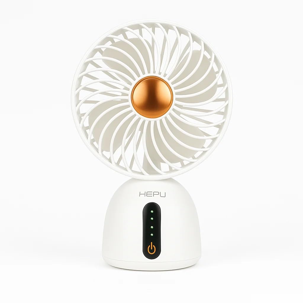 HEPU HP-F07 USB Şarjlı Sessiz Masaüstü Mini Fan 360° Ayarlanabilir Gövde Vantilatör
