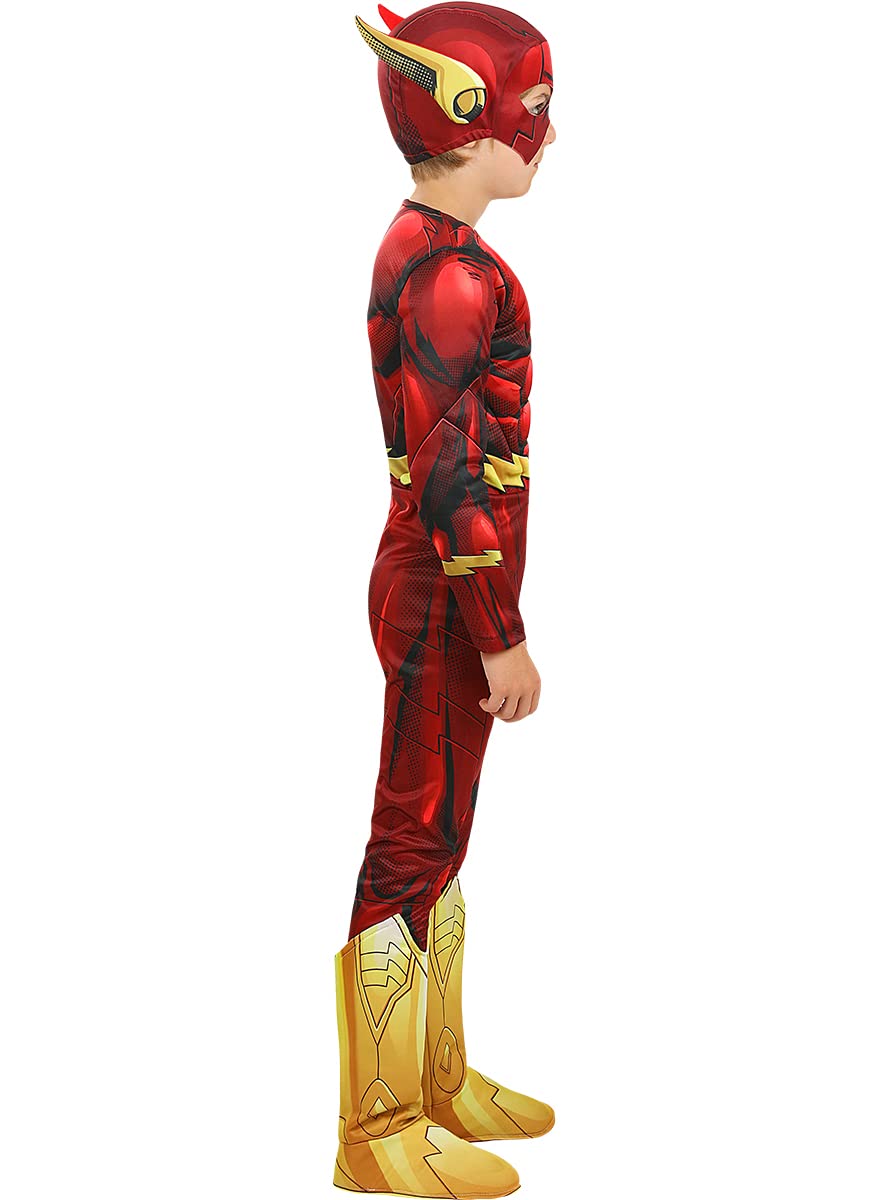 Funidelia | Costume Flash muscoloso - The Flash per bambino Supereroi, DC Comics, Justice League - Costume per Bambini e accessori per Feste, Carnevale e Halloween - Rosso