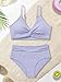 Girls Swimsuit Solid Bathing Suit 2 Piece Twist Cross Adjustable Straps Soft Lining Bikini for Teen Girls with Chest Pad Purple