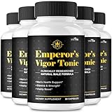 Emperor's Vigor Tonic Mens Health Supplement Male Endurance Pill Energy Supplement Natural Men Tonic For Stamina Vitamins Mens Fitness Supplements Mens Energy Vitamins Natural Diet Supplement (5 Pack)
