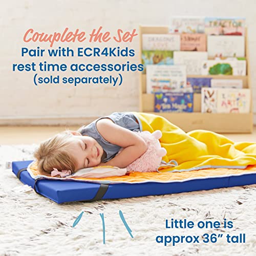Image of ECR4Kids SoftZone Rainbow Rest Mat, 2in, Sleeping Pad, Blue, 5-Piece