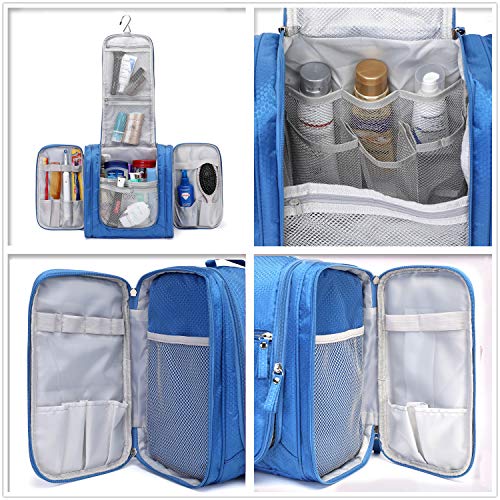 Large Hanging Travel Toiletry Bag for Men and Women Waterproof Makeup Organizer Bags wash bag Shaving Kit Cosmetic Bag for Accessories, Shampoo,Bathroom Shower, Personal Items (Royalblue) - Image 6