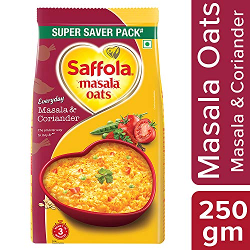 Image of Saffola Masala Oats, Veggie Twist, 1 kg + Saffola Masala Oats Masala and Coriander, 500g