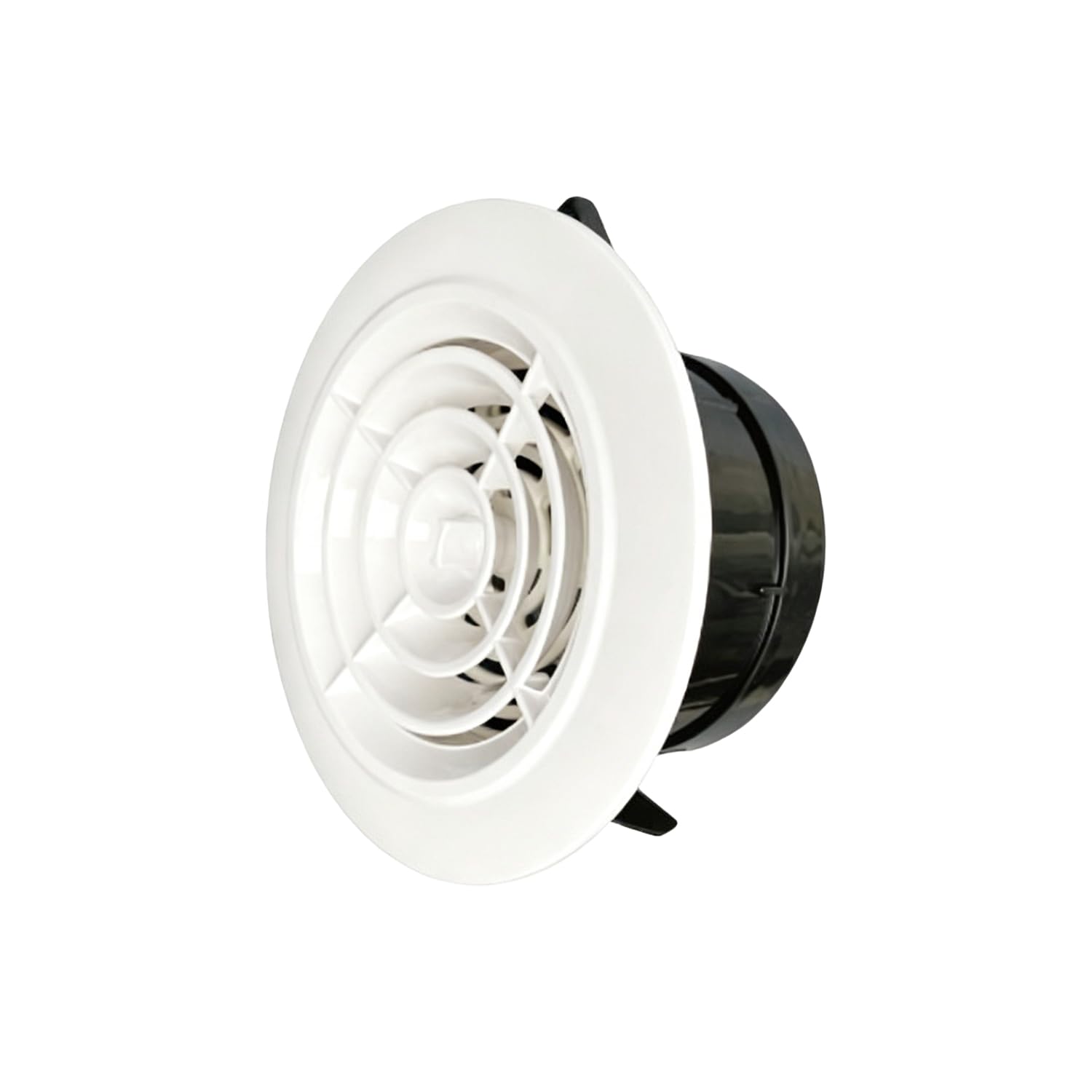 4 Inch / 100 mm Adjustable Air Vent with Flyscreen Mesh, ABS Round Ceiling Vents Cover White Ventilation Grilles Extractor Fan Vent Cover Soffit Vents for Home Office