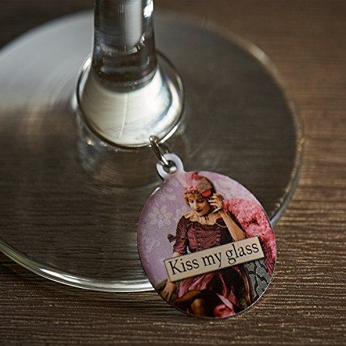 Savvy Design Store Funny Vintage Women Wine Glass Charms - Set of 6 Wine Tags. Always Know which Glass is Yours with These Wine Markers!