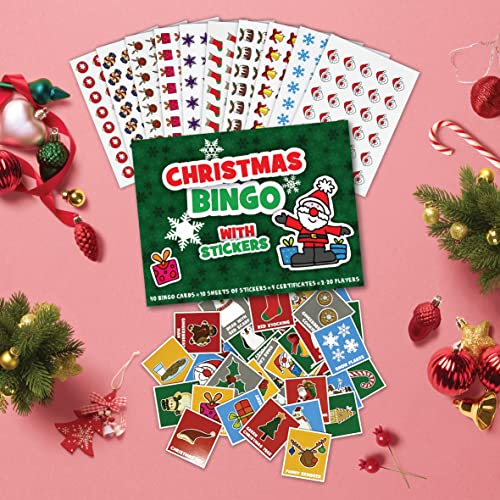 Jeu de cartes d'appel de bingo de Noël pour enfants et adultes – Cartes d'appel de bingo de Noël prédécoupées jusqu'à 40 jeux – Accessoires de fête – Activités de Noël familiales – Image 8