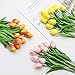 Kisflower 30Pcs Latex Tulips Real Touch Pink Artificial Flowers Fake Tulips Arrangement Bouquet for Home Office Wedding Decor (Pink)