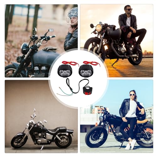 Phare LED pour Moto 16W Économiseur d'Énergie Noir ABS