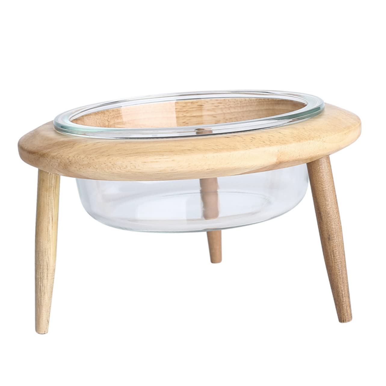 Holzgestell Erhöhter Sauber für Futternapf Glas mit Schonend für Hals Haustiere und Fressen und Trinken