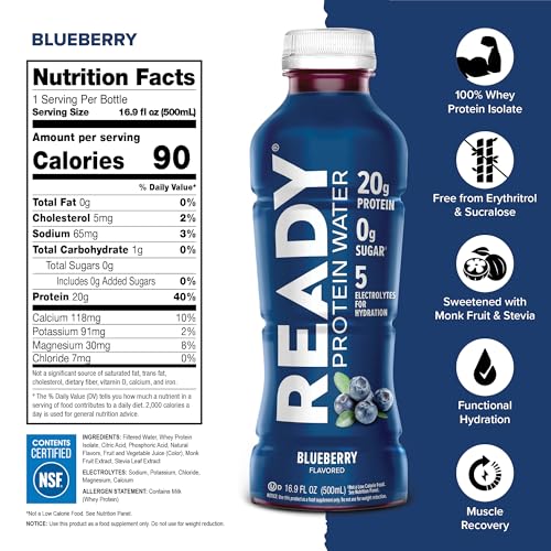 Image of Ready Clear Protein Water Variety, Black Cherry, Orange Mango & Blueberry