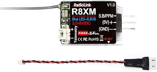 Radiolink R8XM 8 canales 24GHz RC receptor SBUSPPM Telemetría de voltaje de largo alcance control RX para aviones transmisor T8ST8FB