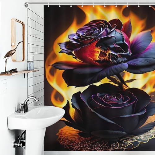 Rideau de douche polyester anti-moisissure avec oeillets métalliques