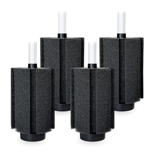 Image of 125-150 Gal Extra Large Aquarium Sponge Filter with Air Stone and Ceramic Media | 4 Pack Quiet Fish Tank Sponge Filter For Breeding Fry Betta Shrimp Fish Tank