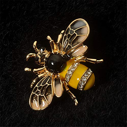 Image of Crystal Honeybee Brooches Pins Christmas Wedding Gift For Women Gold Durable design
