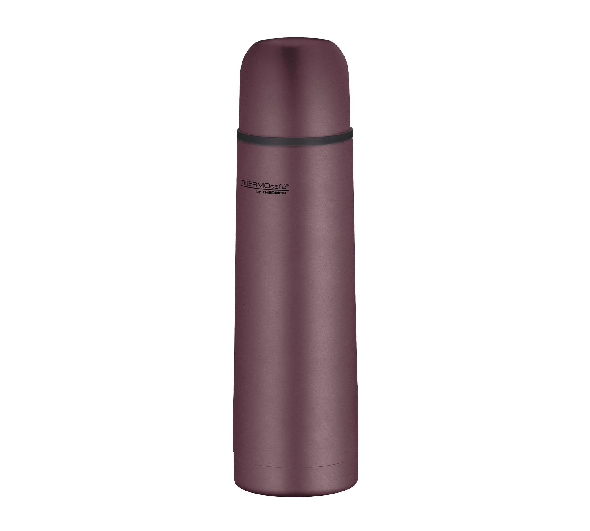 THERMOcafé by THERMOS TC BEVERAGE BOTTLE burgundy mat 0,50l, Thermosflasche mit Becher aus Edelstahl, 12h heiß & 24h kalt, Auslaufsicher, für Schule, Unterwegs & Büro