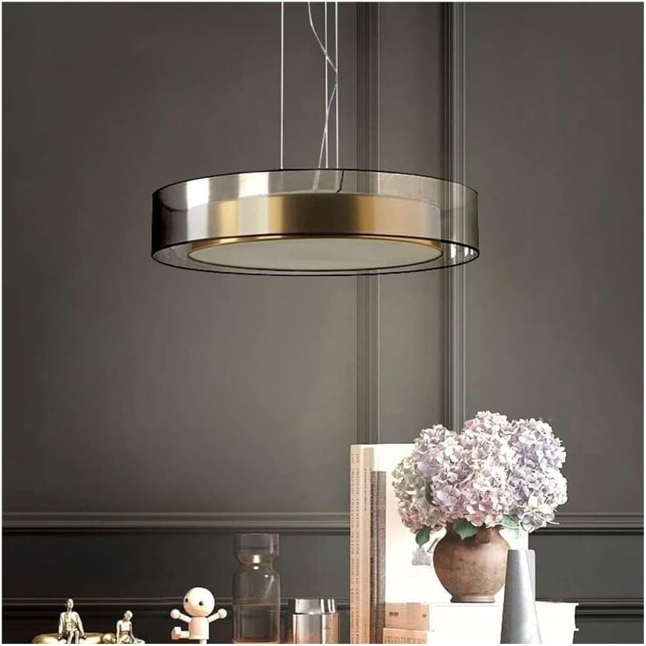 Lampe suspendue industrielle en verre et métal au design épuré