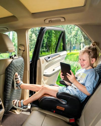 Image of Owleys Set Seat Back Organizer & Car Seat Protector Hexy Waterproof & Non-Slip Protector for Child Car Cushion for Leather and Fabric Seats (Black)